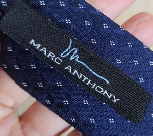 CORBATA MARC ANTHONY AZUL MARINO BLANCO CRUZ SEDA DIAGONAL Profesional Hombre Clásica - Imagen 1 de 6
