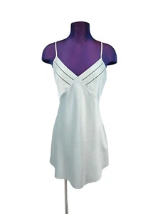 Jones New York Light Aqua Satin Negligee Nachthemd Größe Medium Damen Slip O68 - Bild 1 von 9