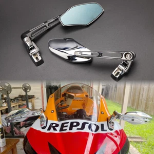 Pair Chrome Side Mirrors Anti-Glare For Honda CBR 600 F3 F4i 900 929 954 1000 RR - Picture 1 of 11