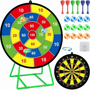 Large Dart Board for Kids, Kids Double-Sided Dart Board with Sticky Balls and Da - Picture 1 of 12