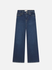 NWT Frame Women's Le Slim Palazzo Blue Denim Jeans Stretch High-Rise Kinmount 28 - Picture 1 of 6
