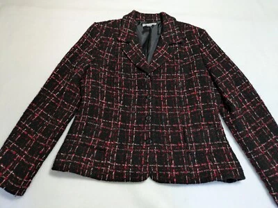 Pendleton Blazer Women's Sz 16 Christmas Wool Plaid Black Red Academia Classic - Image 1 of 4
