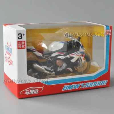 1:12 Scale Diecast Motorcycle Model Toys BMW S1000RR Sport Bike Miniature Hobby - Image 1 of 4