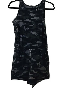 Athleta Girl Size XXL 16 On The Go Romper Black Gray Camo Sleeveless NEW - Picture 1 of 5