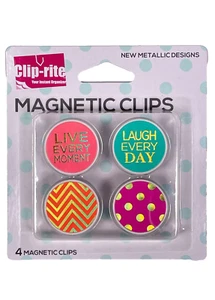 Clip-Rite 4er Set vergoldet inspirierende magnetische Clips neu metallic Designs - Bild 1 von 10
