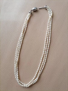 Collana argento 925/800 PERLE VERE NATURALI - Foto 1 di 8