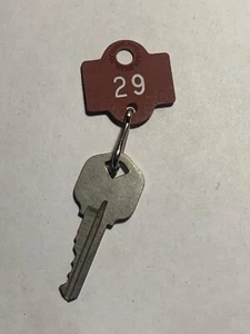 Vintage College Dorm room Hotel Motel Room Key Fob with Key #29 - Picture 1 of 2