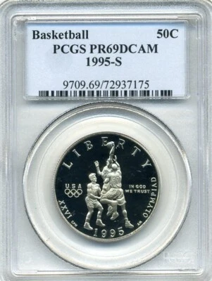 1995-S Basketball Commemorative Half Dollar (50C) - PCGS PR69DCAM - Free Ship - Image 1 of 2