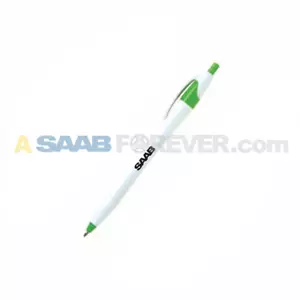 SET PENNA RETRATTILE VERDE ORIGINALE SAAB REGALO A SFERA INCHIOSTRO BLU PRODUTTORE DI APPARECCHIATURE ORIGINALI NUOVO 3x PENNE - Foto 1 di 2