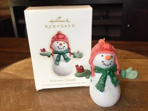 Hallmark Keepsake Ornament “Welcome Friends” Snowman Christmas 2007 in Box - Picture 1 of 2