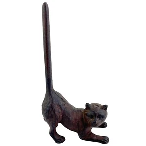 Cast Iron Cat Holder Toilet Paper String Twine Yarn Paper Ring Jewelry Towel 10" - Picture 1 of 11