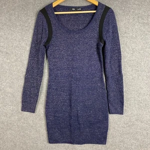 Sportsgirl Dress Womens XS Blue Jumper Fitted Glitter Lurex Event Occasion Party - Picture 1 of 11