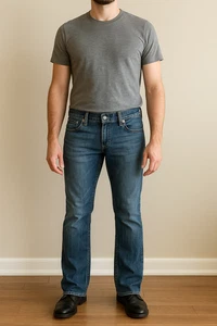 Jeans uomo bootcut Rock & Republic Henlee 29x31 blu denim bottoni mosca - Foto 1 di 13