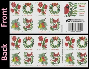 US 6033-6036 6036b Holiday Cheer F booklet 20 MNH 2025 - Picture 1 of 3