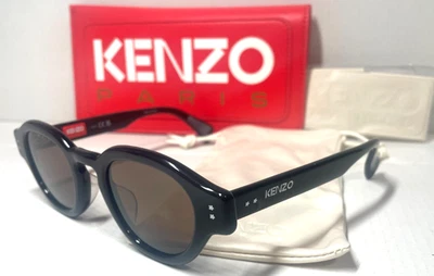 KENZO PARIS KZ40180U 01E SHINY BLACK/SMOKE BROWN LENS AUTHENTIC SUNGLASSES 46-23 - Image 1 of 4