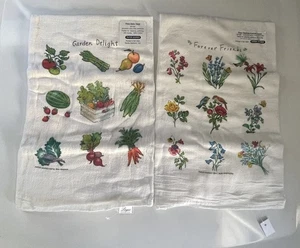 (2) PAPER SHARKS Flour Sack Towels* Garden Delights* Forever Friends* 29 X 28* - Picture 1 of 3