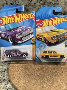 Hot Wheels Datsun 510 Bluebird Wagon Amarillo Kroger Exclusivo y Púrpura Edición 👽 - Imagen 1 de 7