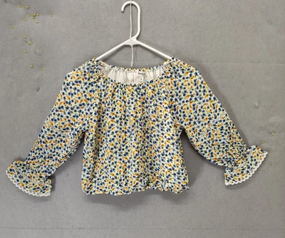 Speechless Kids Girls Top Extra Large Blue Floral Rayon Blend Casual Fit Blouse - Image 1 of 4