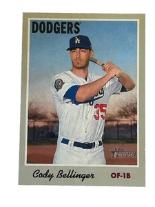 2019 Topps Heritage #34 Cody Bellinger Card Los Angeles Dodgers - Picture 1 of 4