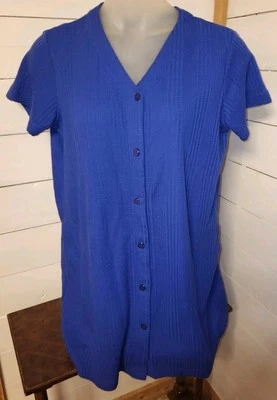 Cubierta de playa Tropical Escape para mujer talla L azul manga corta abotonada DE COLECCIÓN Foto 1 de 3