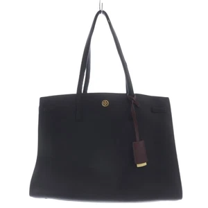 Tory Burch Walker Satchel Handbag Leather Black /Sr24 Women'S - Picture 1 of 6