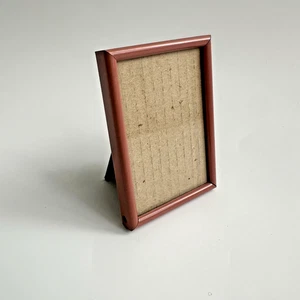 Vintage Intercraft 2.5 x3.5” Pink Mauve Metal Photo Picture Frame 80's Easel - Picture 1 of 10
