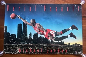 Vintage RARE Michael Jordan Aerial Assault Poster Chicago Bulls NBA 1992 23x35” - Bild 1 von 21