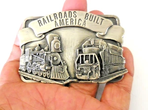 VINTAGE ZINN USA SISKIYOU GÜRTELSCHNALLE ZUG EISENBAHN DESIGN NR - Bild 1 von 4