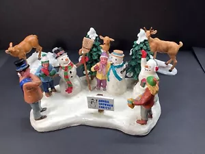 Lemax Annual Snowman Contest Table Accent Christmas Decor Village With Deer - Picture 1 of 4