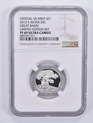 2013-S Quarter Silver Great Basin Limited Edition Set PF69 UCAM NGC - Image 1 of 4