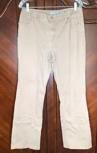 LiZ Claiborne Damengröße 12 Hose mittelhoher Bund flache Vorderseite beige gerades Bein - Bild 1 von 17