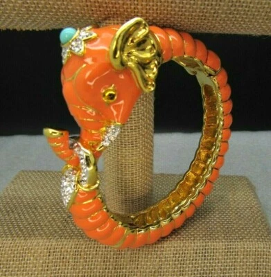 Kenneth J Lane KJL CORAL Esmalte Estrás Elefante Brazalete Pulsera Libro PIEZA NUEVO EN CAJA Foto 1 de 4