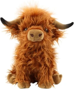 9.8''Scottish Highland Cow Stuffed Animal Realistic Plush Soft toy Gift for Kids - Picture 1 of 22
