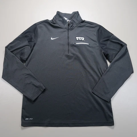 TCU Pullover Mens Medium Dark Gray Nike Dri Fit Horned Frogs Quarter Zip Cover