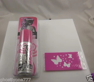 tattoos body art spray pink with 2 stencils butterfly bow summer - Picture 1 of 5