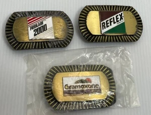 Menge drei Vintage Gürtelschnallen Metall Unkraut Entfernung Füsilade Gramoxon Reflex - Bild 1 von 3