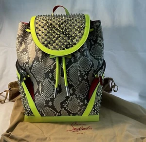 CHRISTIAN LOUBOUTIN PYTHON GHOST EXOTIC LEATHER EXPLORAFUNK BACKPACK BAG PURSE - Picture 1 of 23