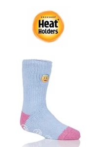 Girls Thermal Socks Emoji Angel Face Kids Fun Cute SOCKSHOP HEAT HOLDERS- 1 Pair - Picture 1 of 7