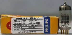 E81CC 6201 Philips NOS NIB Gold pin made In Germany Amplitex tested 1 Pc #238001 - Picture 1 of 8