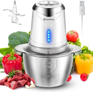 Food Processor Cordless Mini Food Chopper 6000Mah with 1.2L Stainless Steel Bowl - Picture 1 of 12