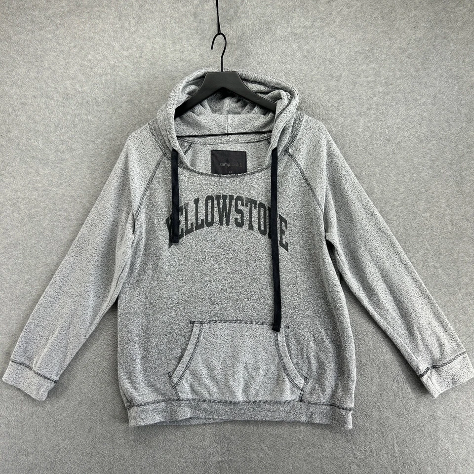 Sudadera con Capucha Yellowstone Mujer Talla XL Gris Manga Larga Camp David Tejida Relajada Foto 1 de 4
