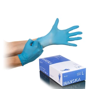 100 Guanti Monouso Nitrile Blu - Senza Polvere - Usa E Getta- Ambidestri - Non S - Foto 1 di 12