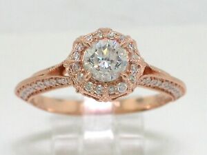 Brillant Ring 585 Rotgold 14Kt Gold Verlobungsring total 1,45ct Wesselton
