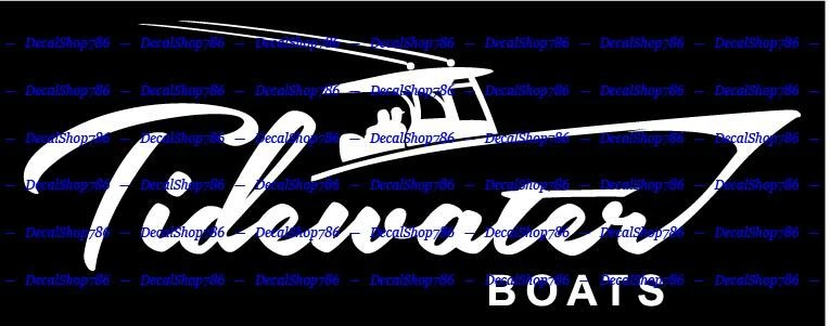 Tidewater Boats -Outdoor Sports- Car/SUV/Truck Vinyl Die-Cut Peel N' Stick Decal
