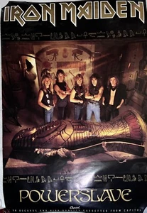Iron Maiden Powerslave 1984 Werbe Poster schwarz 24x35 original sehr selten! - Bild 1 von 10