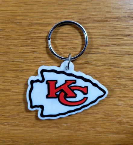 KANSAS CITY CHIEFS Soft PVC Rubber Team Logo NFL Football Key Ring Key Chain Cover