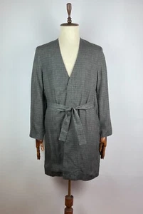 Men`s NWT Cos Linen Gray Kimono Belted Trench Size 46 - Picture 1 of 13