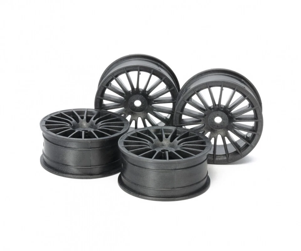 Tamiya 300054738 - 1:10 24Mm Jantes 18-Sp. Noires (4) Dures - Neuf - Photo 1/1