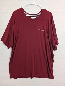 Columbia mens XL tee tshirt dark red maroon short sleeves omni shade XM0781 - Picture 1 of 7