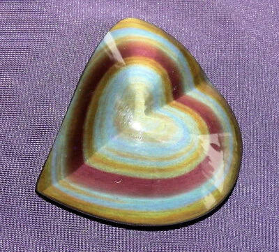 Regenbogen-Obsidian poliert, Mexico, Herz, 28,1g 45x45x13mm Heilstein - Bild 1 von 4